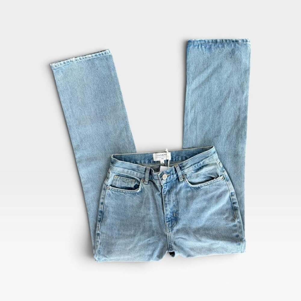 La Ligne "The Molly Jean" Straight Leg Denim | Light Wash | Womens Size 26 (NWT)